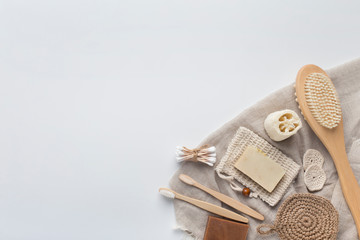 Spa organic natural cosmetic and eco friendly bath accessories