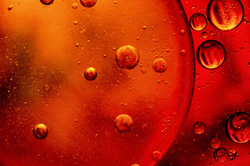 Oil in water, color background, macro