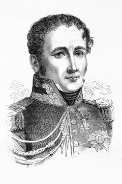 Antoine Drout, French officer in the French revolutionary and Napoleonic wars. 1774-1847. Antique illustration. 1890.