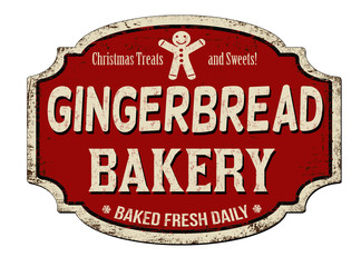 Gingerbread bakery vintage rusty metal sign
