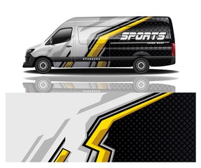 van car decal wrap design vector © Combo Wrap
