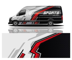 van car decal wrap design vector © Combo Wrap