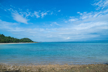 Fototapeta premium Empty sea and beach background with copy space