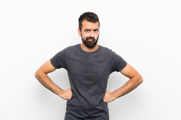 Young handsome man over isolated white background angry