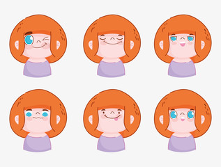 emojis kawaii cartoon faces funny young boy