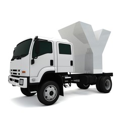 Obraz premium 3D illustration of truck with letter Y