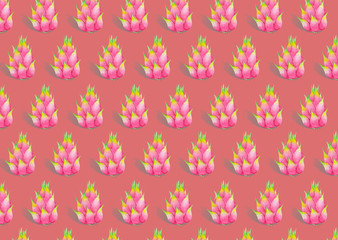 Collection of beautiful exotic fruits in the form of a pattern