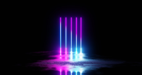 ultraviolet spectrum, blue violet neon lights, laser show, night club, equalizer, abstract fluorescent background, optical illusion, virtual reality, physics concept, physics lab, science background