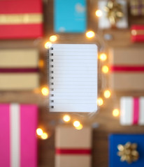 Abstract christmas shopping to do list bokeh