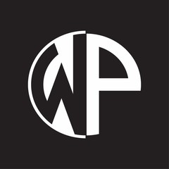 WP Logo monogram with Negative space style design tempate
