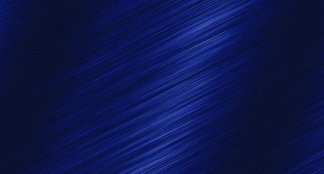 Blue brushed metal texture. Metal lines background with light reflection.