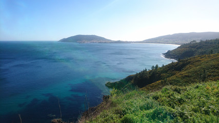 Fototapeta na wymiar Mirador de fisterra: a beautiful sight on the coastline of Galicia, Spain