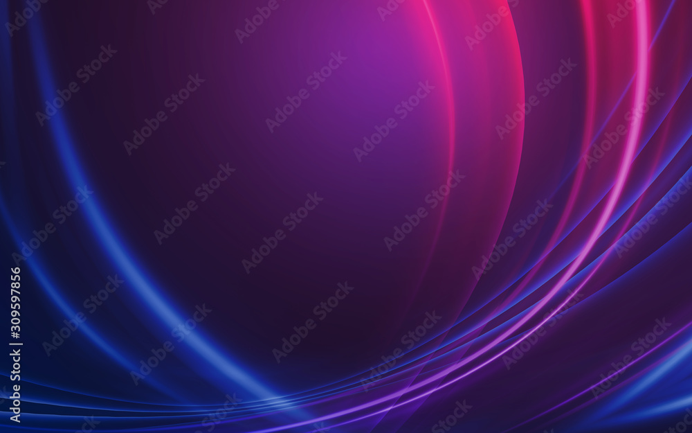 Poster dark abstract background with neon lines, glow.