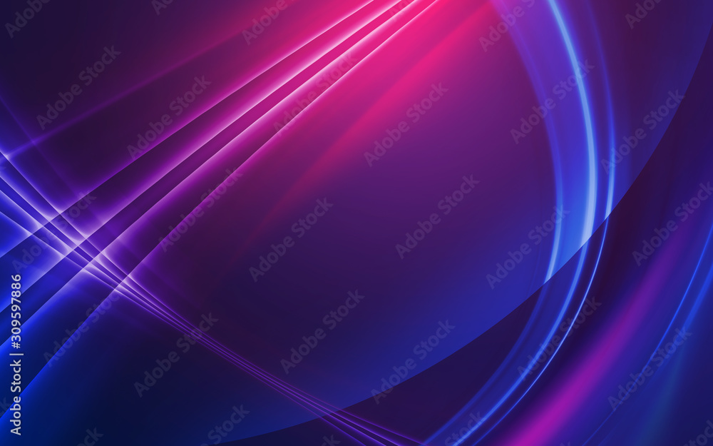 Poster dark abstract background with neon lines, glow.