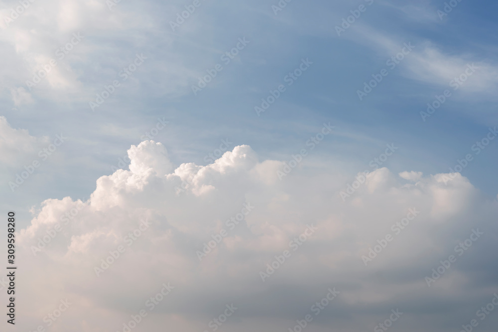 Wall mural white cloud background and blue sky photo