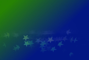abstract star bokeh lights with a green and blue gradient background