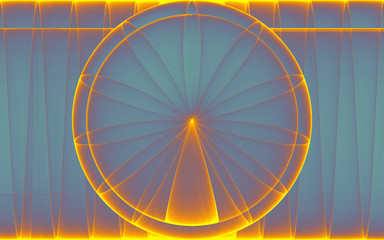 rendu numérique de la naissance d'une rose géométrique abstraite