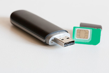 USB pen stick, white background