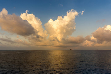 Seascape of an oil field