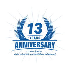 13 years logo design template. 13th anniversary vector and illustration.