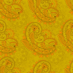   Turkish cucumber. Oriental ornament with mandala designs