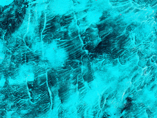 Frozen blue glass abstract winter composition