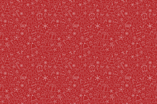 Beautiful Xmas texture with decorations. Christmas wallpaper concept. Vector