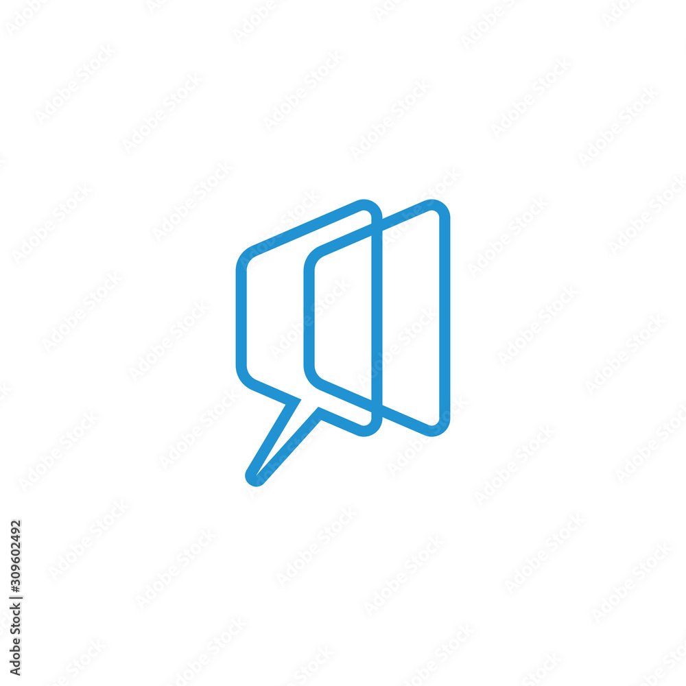 Poster screen outline linked line logo vector