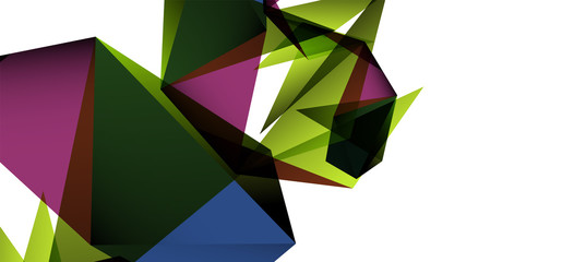 Vintage abstract template with triangle mosaic composition vecton white background. Simple design background. Modern flat design. Beautiful vector pattern.