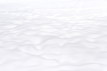 Background of snow surface texture, plain snowy pure landscape, concept of winter, cover, white, christmas, nature.