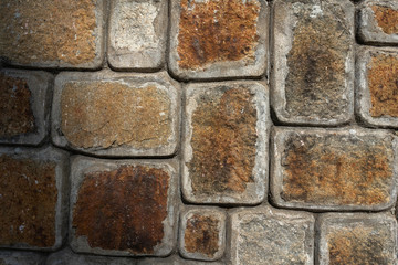 close up old brick wall texture. background