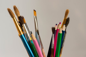 Fototapeta premium pencils and brushes