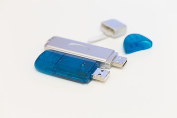 Fototapeta premium USB pen stick, white background