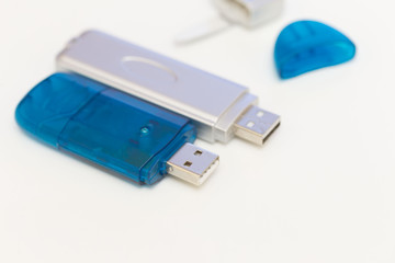 USB pen stick, white background
