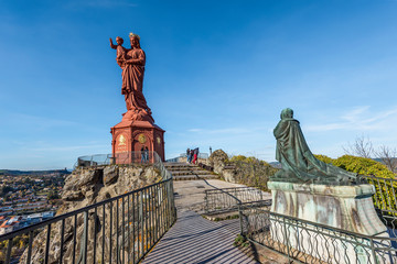 Notre Dame de France monument in the top of Corneille Rock, the monument of bishop Auguste de...