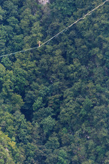 Highline in the mountains.