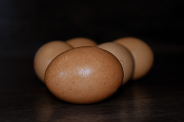eggs on wooden background