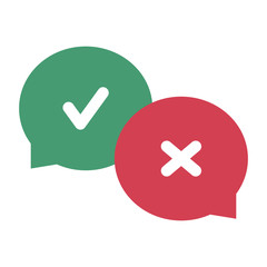Obraz premium Vote concept, good and bad feedback, positive and negative feedback, flat design vector illustration