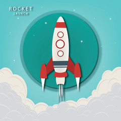 Fototapeta premium Rocket start up illustration