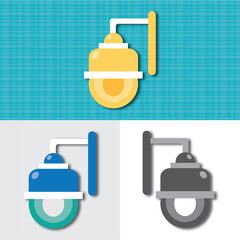 Modern video camera flat vector illustration