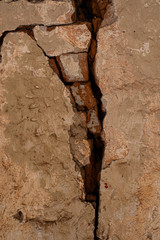 Crack old brick wall concrete texture