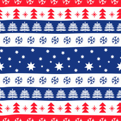 Seamless Christmas patterns in national color flag Australia style. Vector design in nordic style. Hand drawn doodle seamless pattern. Festive Christmas packaging