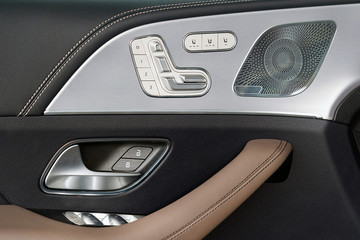 Door in interior of luxurious car