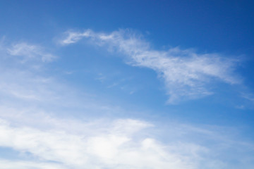 Clear blue sky with clouds on sunny day for nature background