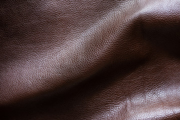 Brown genuine full grain leather texture