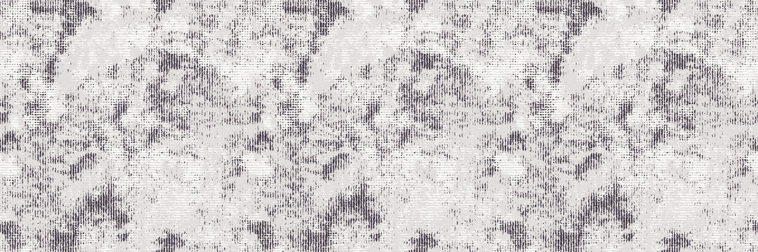 Unbleached Vector Gray French Linen Texture Banner Background. Old Ecru Flax Fibre Seamless Border Pattern. Distressed Irregular Torn Weave Fabric . Neutral Ecru Jute Burlap Cloth Ribbon Trim EPS10 