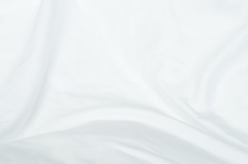 Plakat White abstract textured bedding sheets blanket background.
