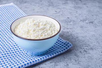 Сurd on a plate with raisin, honey, pumpkin seed. Healthy breakfast Cottage cheese