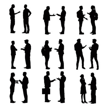 Silhouette Of People Talking