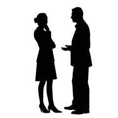 Silhouette Of People Talking